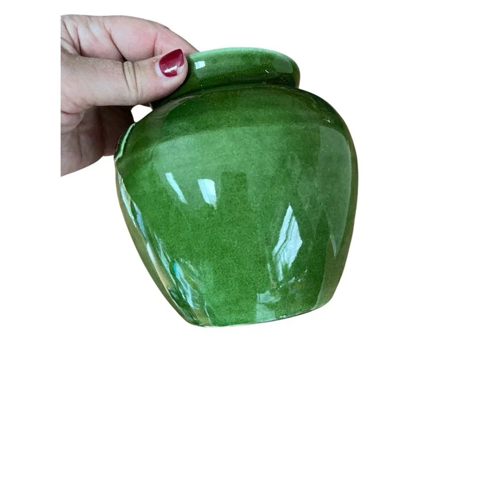 Williams Sonoma Dark Green Vase Pot Italian Olive Jar  Farmhouse French Country